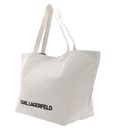 KARL LAGERFELD K / Ikonik 2.0 Karl & Choupette Canvas Shopper Cream White KARL LAGERFELD K / Ikonik 2.0 Karl & Choupette Canvas Shopper Cream White