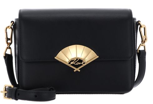 KARL LAGERFELD K / Signature Fan Crossbody Bag M Black