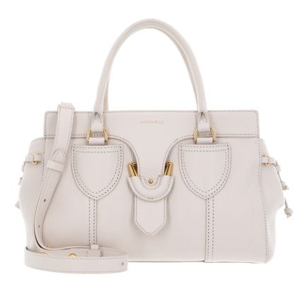 COCCINELLE York Handbag Grained Leather Lambskin White