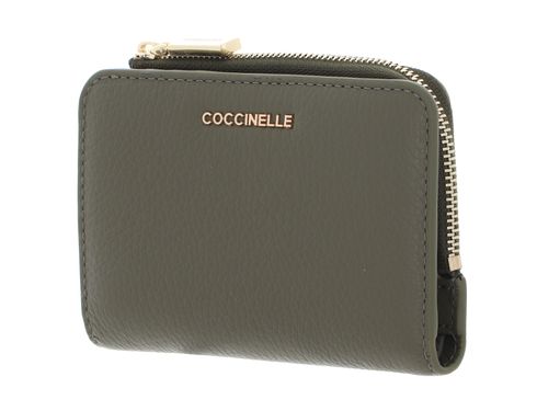 COCCINELLE Metallic Soft Wallet Grained Leather Laurel Green