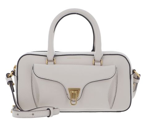 COCCINELLE Beat Soft Handbag Grained Leather Lambskin White