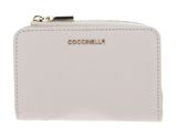 COCCINELLE Metallic Soft Wallet Grained Leather Lambskin White COCCINELLE Metallic Soft Wallet Grained Leather Lambskin White