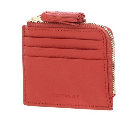 COCCINELLE Tassel Credit Card Holder Grenadine Red