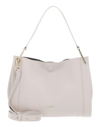 COCCINELLE Wallace Handbag Double Grainy Leather Lambskin White / Laurel Green