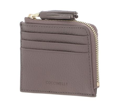 COCCINELLE Tassel Credit Card Holder Warm Taupe