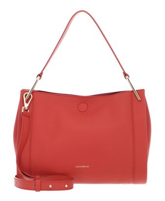 COCCINELLE Wallace Handbag Double Grainy Leather Grena. Red / Rosew