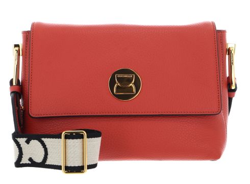 COCCINELLE Liya Signature Handbag Grained Leather Grenadine Red COCCINELLE Liya Signature Handbag Grained Leather Grenadine Red