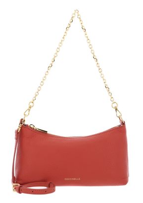 COCCINELLE Aura Mini Bag Grained Leather Grenadine Red