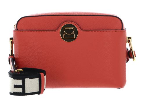 COCCINELLE Liya Signature Crossbody Grained Leather Grenadine Red
