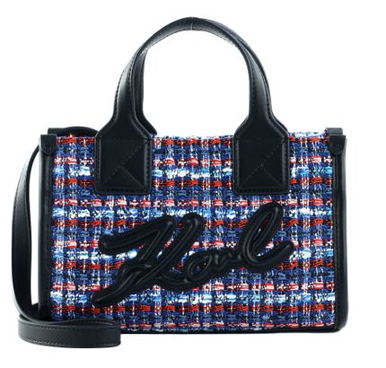 KARL LAGERFELD K / Skuare Tote Boucle S Blue / Red Multi