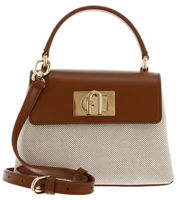 FURLA 1927 Mini Top Handle Bag Naturale + Cognac