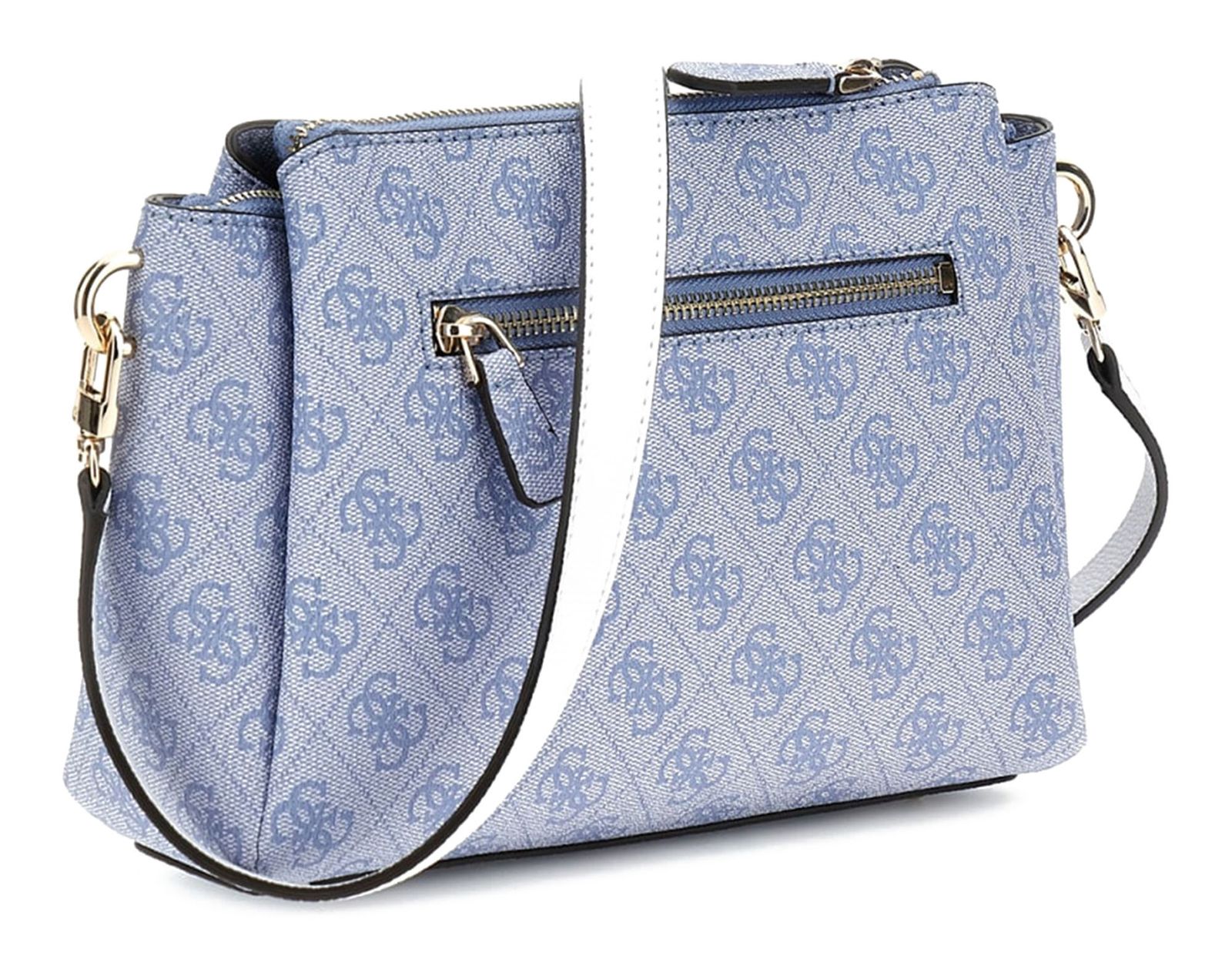 GUESS Iwona Tri Compartment Top Zip Xbody Sky Blue
