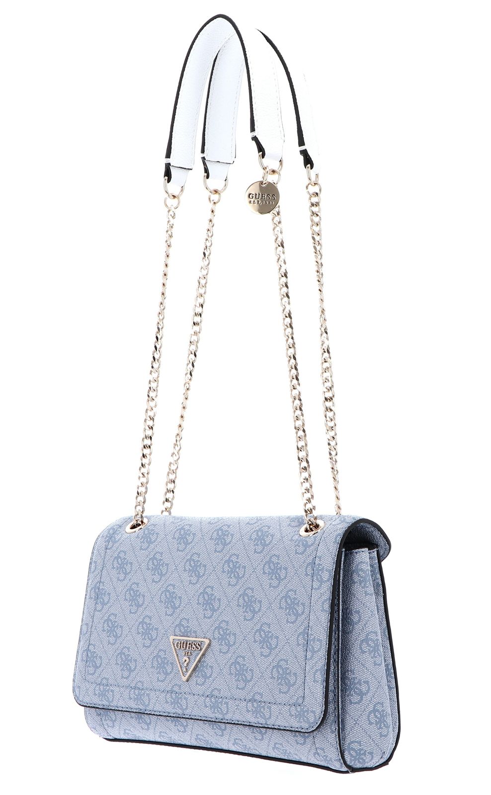 GUESS Noelle Girlfriend Satchel Light Blue Logo GUESS Noelle Girlfriend Satchel Light Blue Logo