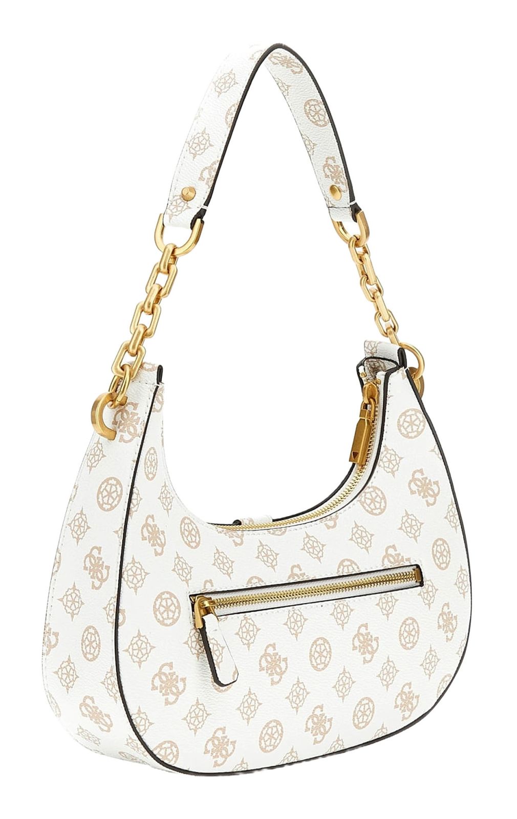 GUESS Kuba Top Zip Shoulder Bag White Logo GUESS Kuba Top Zip Shoulder Bag White Logo