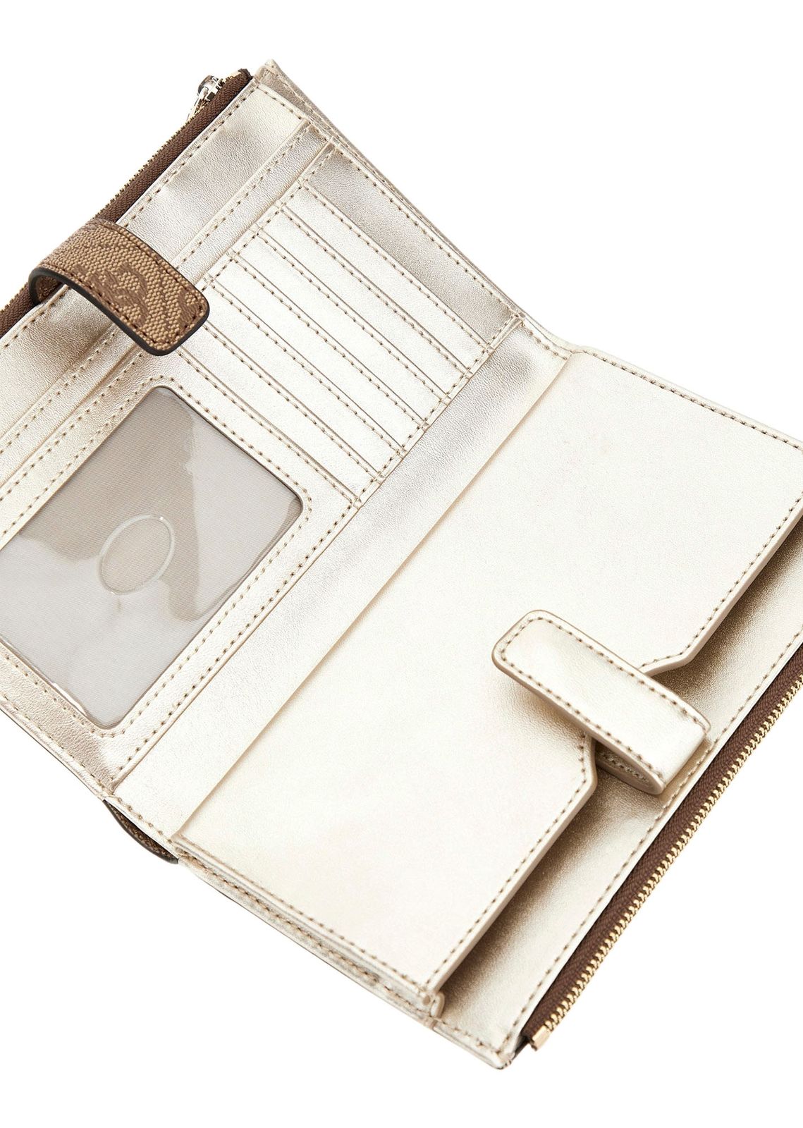 GUESS Noreen SLG Double Zip Organizer Latte Logo / Brown GUESS Noreen SLG Double Zip Organizer Latte Logo / Brown