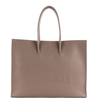 COCCINELLE Maxi Log Handbag Grained Leather Warm Taupe