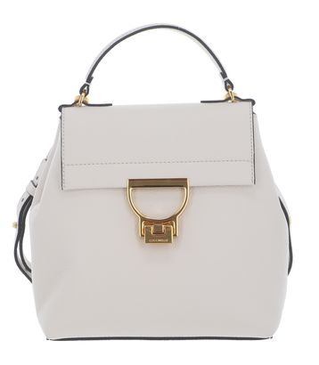 COCCINELLE Arlettis Backpack Grained Leather Lambskin White