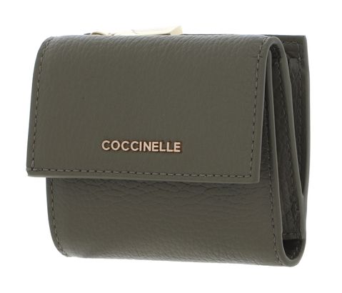 COCCINELLE Metallic Soft Wallet Grained Leather Laurel Green