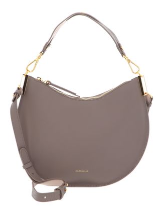 COCCINELLE Sunup Handbag Double Grainy Leather Warm Taupe / Rosette