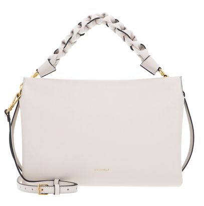 COCCINELLE Boheme Grana Double Hand Bag Lambskin White / Laurel Green