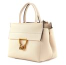 COCCINELLE Arlettis Signature Handbag Grained Leather Lambskin White COCCINELLE Arlettis Signature Handbag Grained Leather Lambskin White