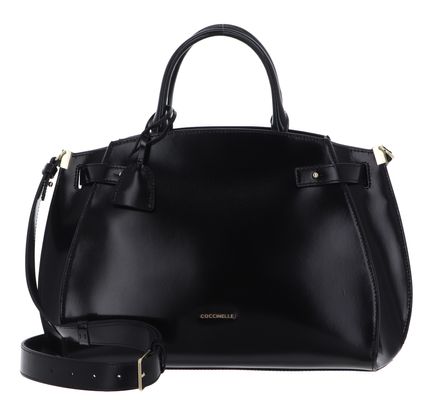 COCCINELLE Kliche Shiny Calf Leather Handbag Noir