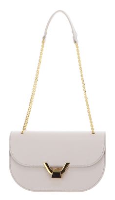 COCCINELLE Dew Handbag Grained Leather Lambskin White