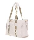 COCCINELLE 2Day Signature Handbag Grained Leather Lambskin White