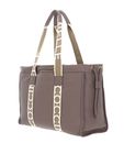 COCCINELLE 2Day Signature Handbag Grained Leather Warm Taupe COCCINELLE 2Day Signature Handbag Grained Leather Warm Taupe