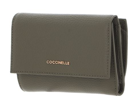 COCCINELLE Metallic Soft Wallet Grainy Leather Laurel Green