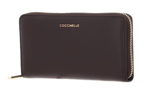 COCCINELLE Metallic Soft Wallet Grained Leather Fondant Brown