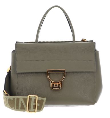 COCCINELLE Arlettis Signature Handbag Grained Leather Laurel Green