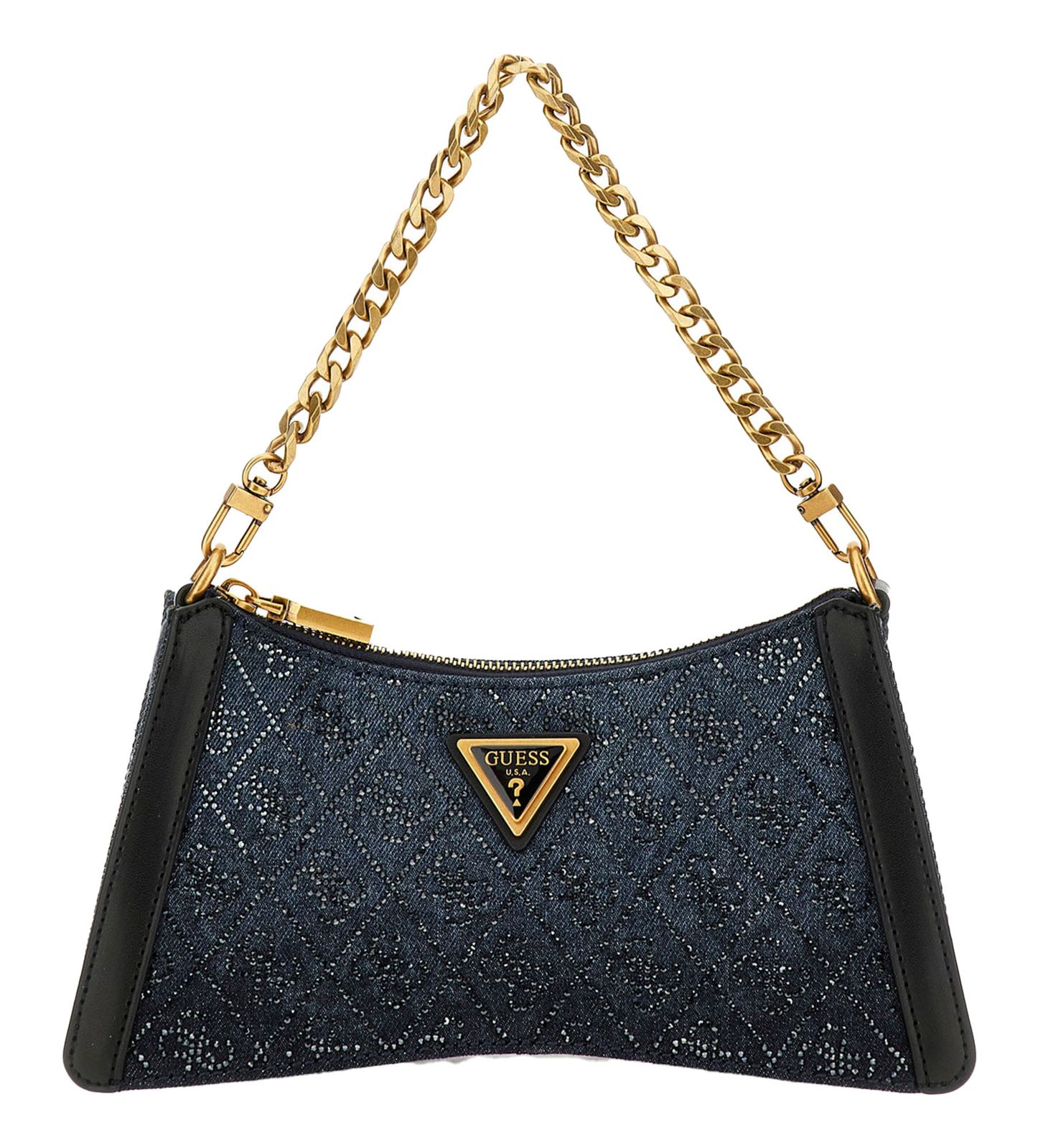 GUESS Dili Top Zip Shoulder Bag Black Logo GUESS Dili Top Zip Shoulder Bag Black Logo