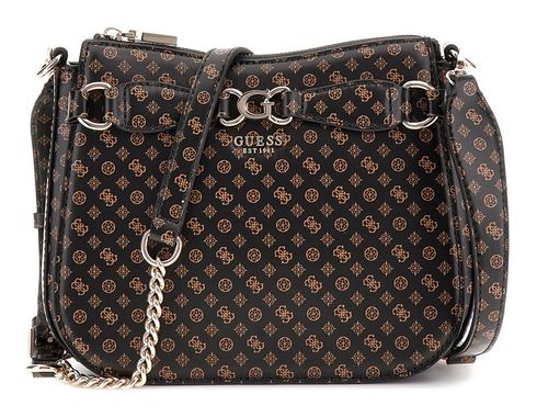 GUESS Arlena Logo Crossbody Hobo Mocha Logo