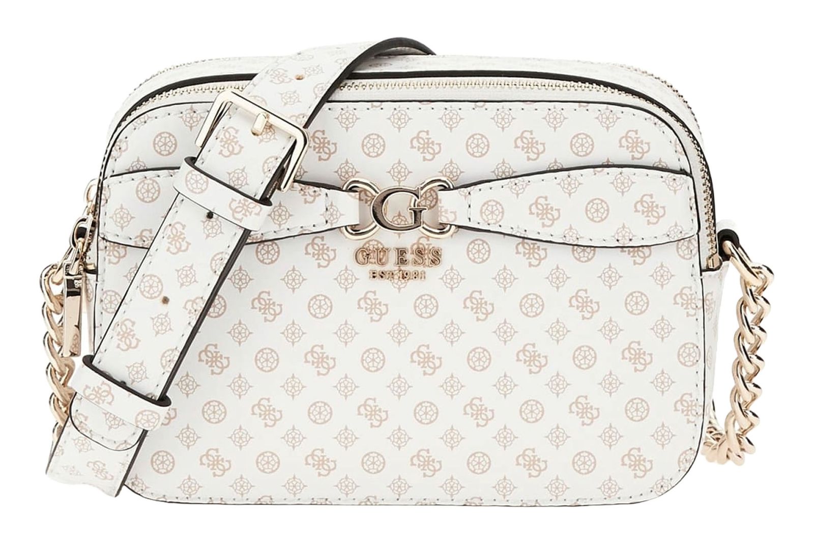 GUESS cross body bag Arlena Logo Camera Crossbody White Logo | Buy 