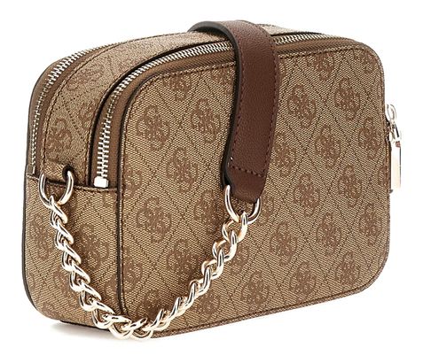 GUESS cross body bag Noreen Camera Crossbody Latte Logo / Brown 