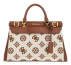 GUESS Sestri Logo Luxury Satchel Natural / Cognac Logo