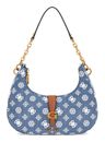 GUESS Kuba Top Zip Shoulder Bag Denim Logo