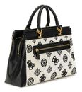 GUESS Sestri Logo Luxury Satchel Natural / Black Logo