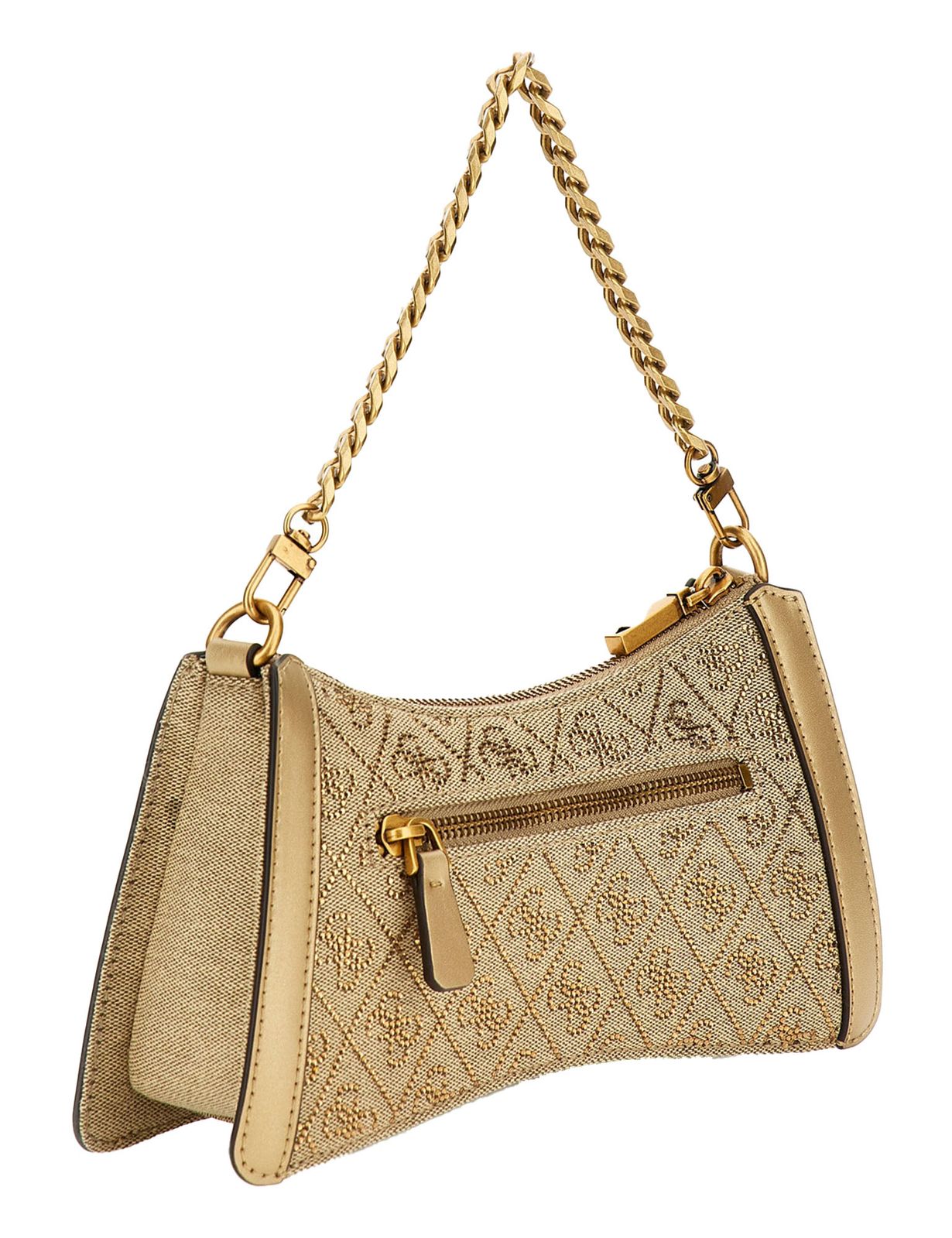 GUESS shoulder bag Dili Top Zip Shoulder Bag Latte Logo | Buy bags 