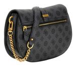 GUESS Kuba Tri Compartment Flap Shoulder Bag Charcoal Logo GUESS Kuba Tri Compartment Flap Shoulder Bag Charcoal Logo