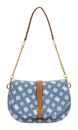 GUESS Kuba Tri Compartment Flap Shoulder Bag Denim Logo