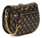 GUESS Kuba Tri Compartment Flap Shoulder Bag Mocha Logo GUESS Kuba Tri Compartment Flap Shoulder Bag Mocha Logo