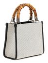 GUESS Kerima Bamboo 2 Compartment Mini Tote Natural / Coal Logo