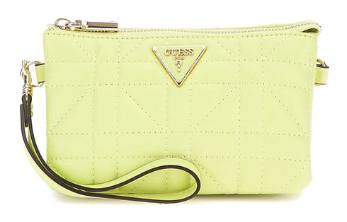 GUESS Latona Mini Tri Compartment Top Zip Chartreuse