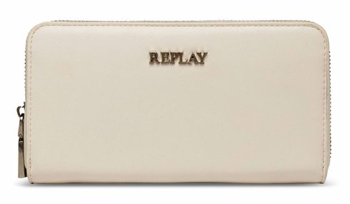 REPLAY Zip Around Wallet Optical White