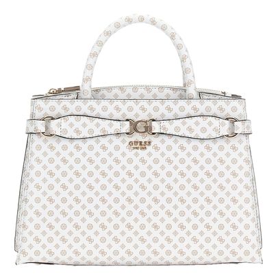 GUESS Arlena Girlfriend Satchel White Logo