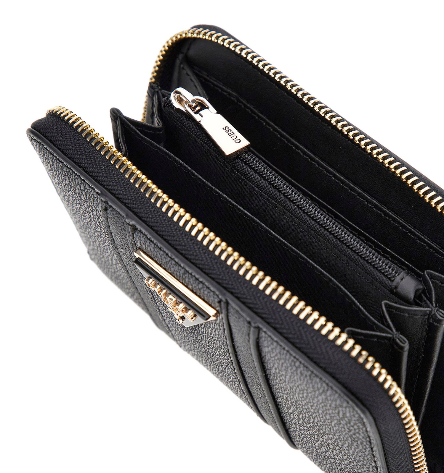 GUESS Noreen SLG Zip Around Wallet M Coal Logo GUESS Noreen SLG Zip Around Wallet M Coal Logo