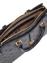 GUESS Kuba Tri Compartment Satchel Charcoal Logo GUESS Kuba Tri Compartment Satchel Charcoal Logo