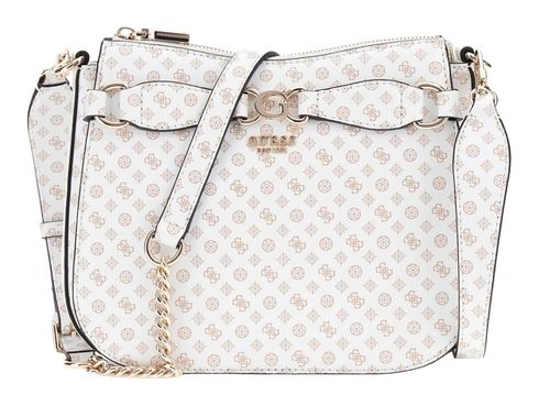 GUESS Arlena Logo Crossbody Hobo White Logo